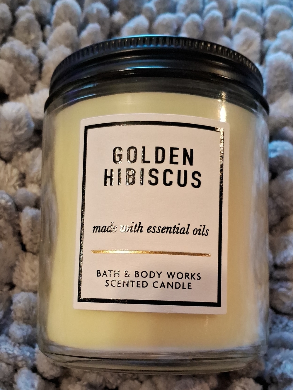 Bath & Body Works Golden Hibiscus Scented Candle - Cream